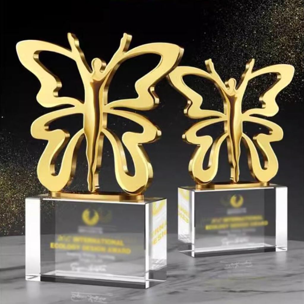 Trofeo De Mariposa De Metal con Forma Creativa. Trofeo del Campeonato De Competición De Baile. Trofeo Grabado Regalo Premio Infantil