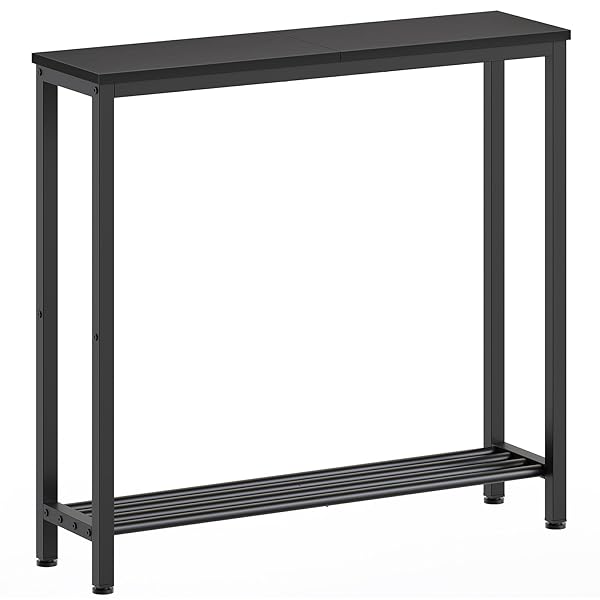Industrial Two-Tier Narrow Sofa Table