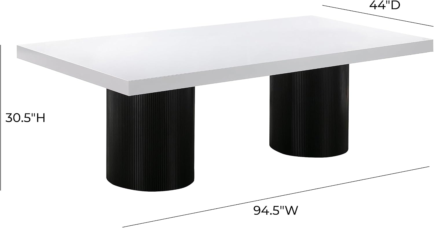 Tov Furniture Nova White Lacquer Dining Table