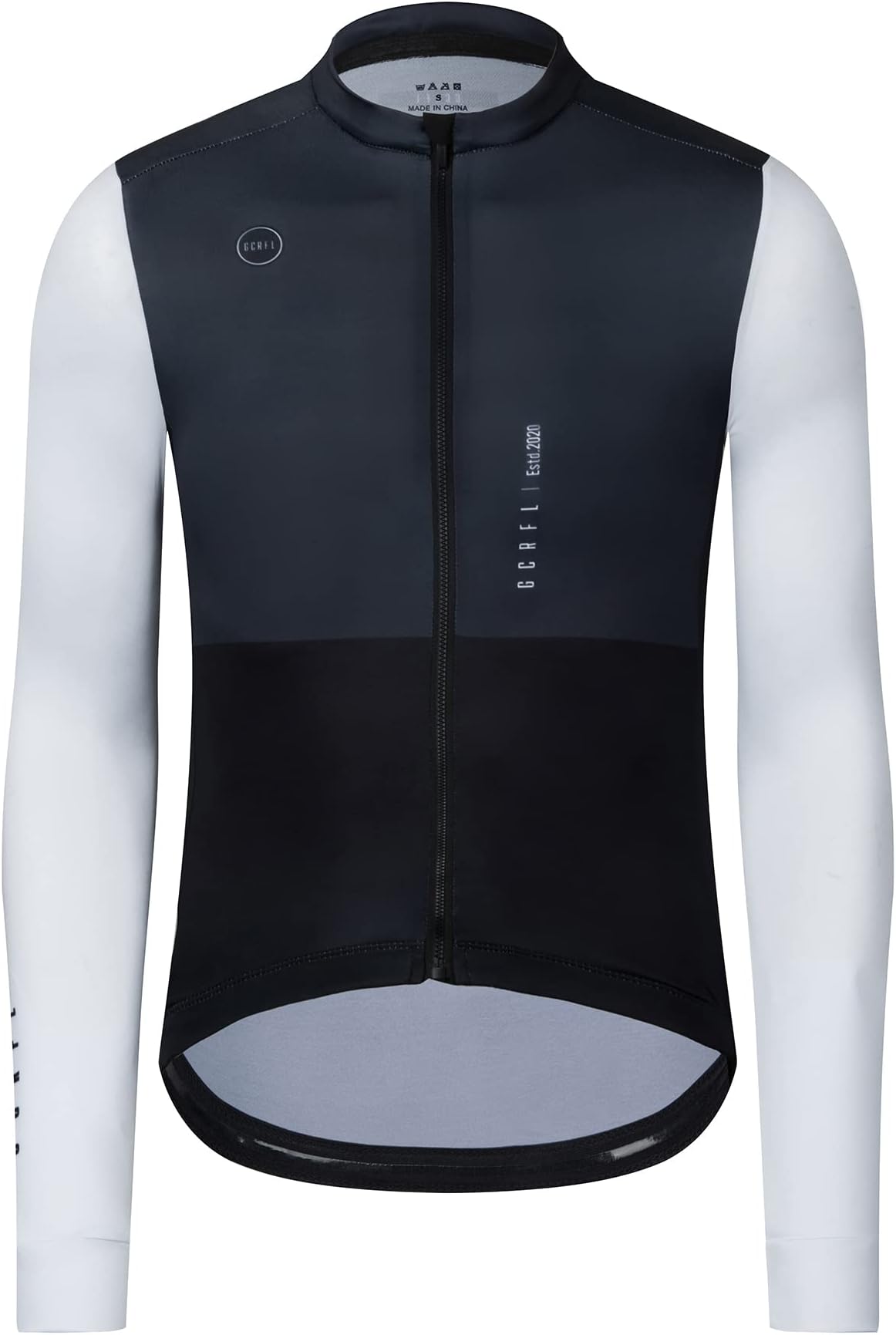 GCRFL Cycling Jersey Mens Long Sleeves Bike Jersey Biking Shirt 4 Rear Pockets Lightweight PRO Race Fit UPF 50+