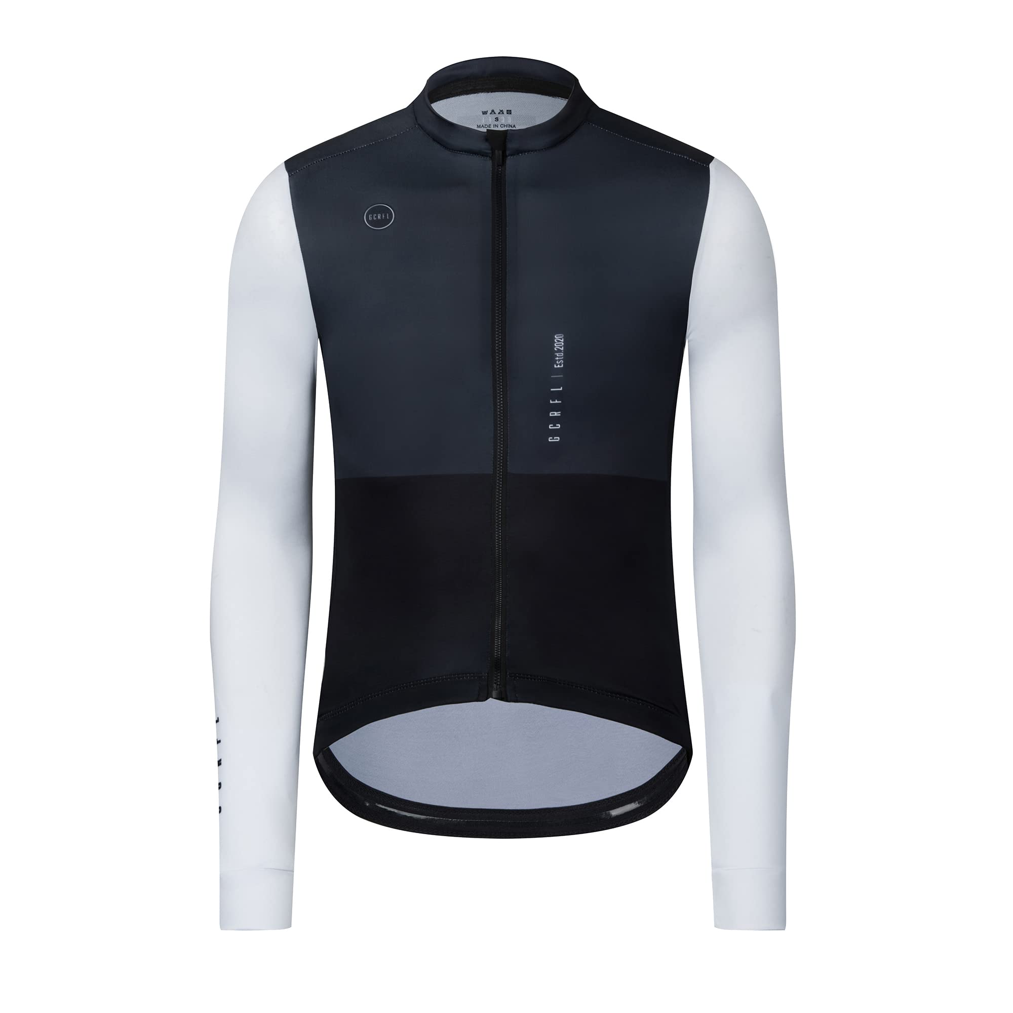 GCRFL Cycling Jersey Mens Long Sleeves Bike Jersey Biking Shirt 4 Rear Pockets Lightweight PRO Race Fit UPF 50+