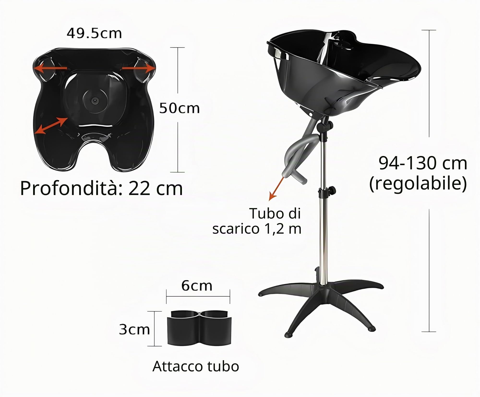 Lavello portatile inclinabile professionale e lavandino regolabile