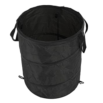 Folding Trash Can, 37L Medium Size Camping Trash Can, Folding Storage Bin, Portable Trash Can for Picnic Camping Outdoor Garden Black