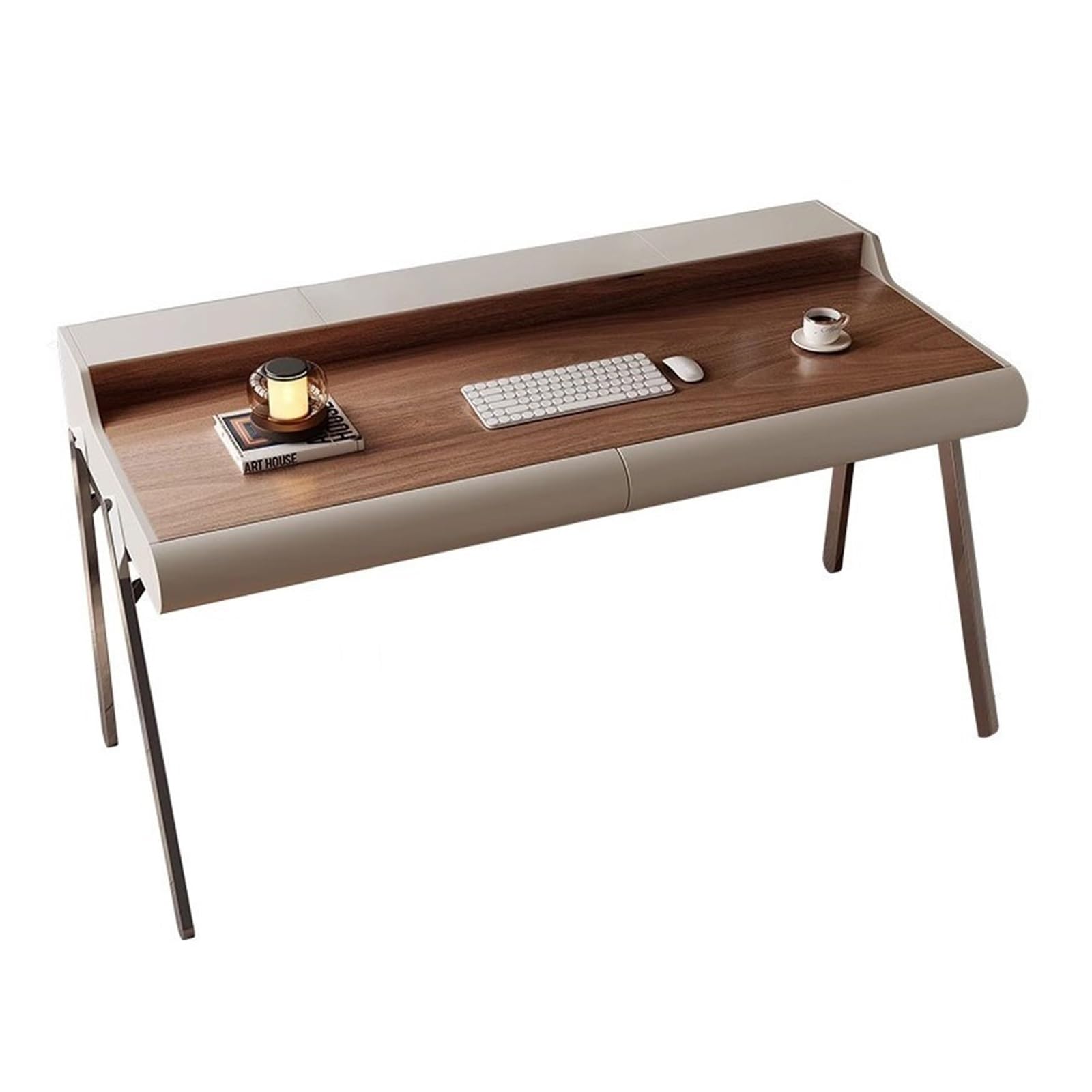 Amazon | コンピューターデスク 収納付きモダンホームオフィスデスク