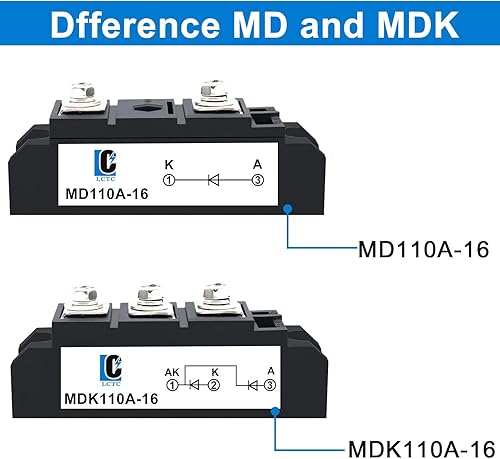 Miniatura 5 de Diodos solares que bloquean el diodo MDK 110A (100A) -16 para DC unidireccional en línea comúnmente utilizado en confluencia fotovoltaica, energía