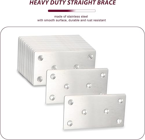 Miniatura 3 de 50 placas planas de reparación, 3-18 pulgadas, 304 placas rectas de acero inoxidable de alta resistencia, soporte recto de metal para estantes,