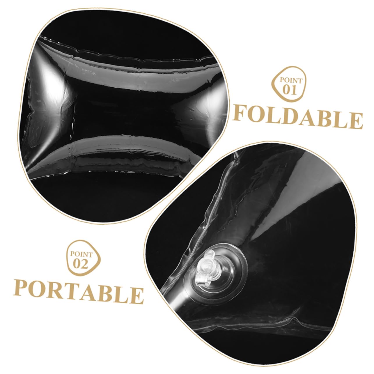 DECHOUS 8pièces Coussin Gonflable Transparent pour Camping Et Voyage Oreiller De Soutien Ergonomique pour Voiture Avion Et Bureau