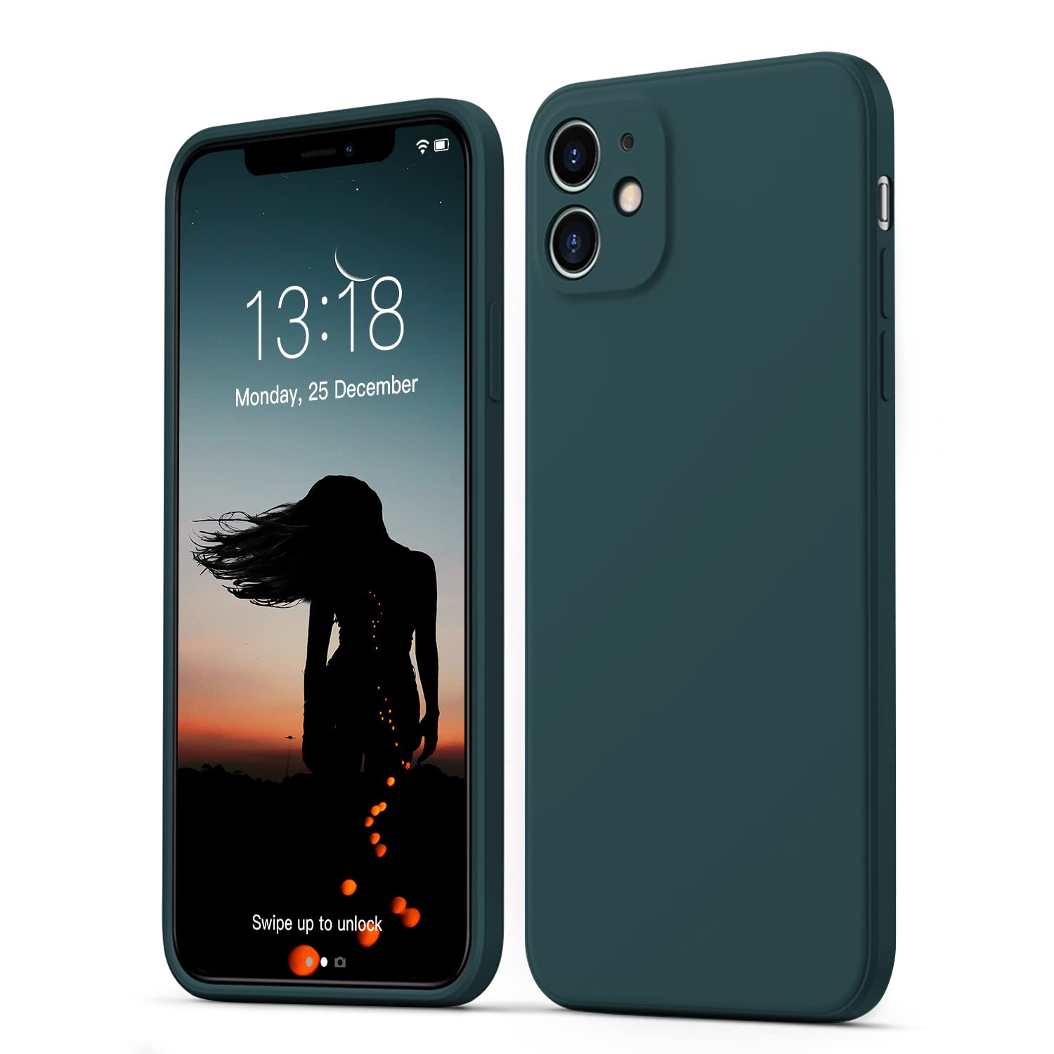 GOODVISHCompatible with iPhone 11 Case 6.1 inch | Ultra Slim Liquid Silicone Case | Upgraded Camera and Screen Protection | Full Covered Shockproof Cover (Cangling Green)