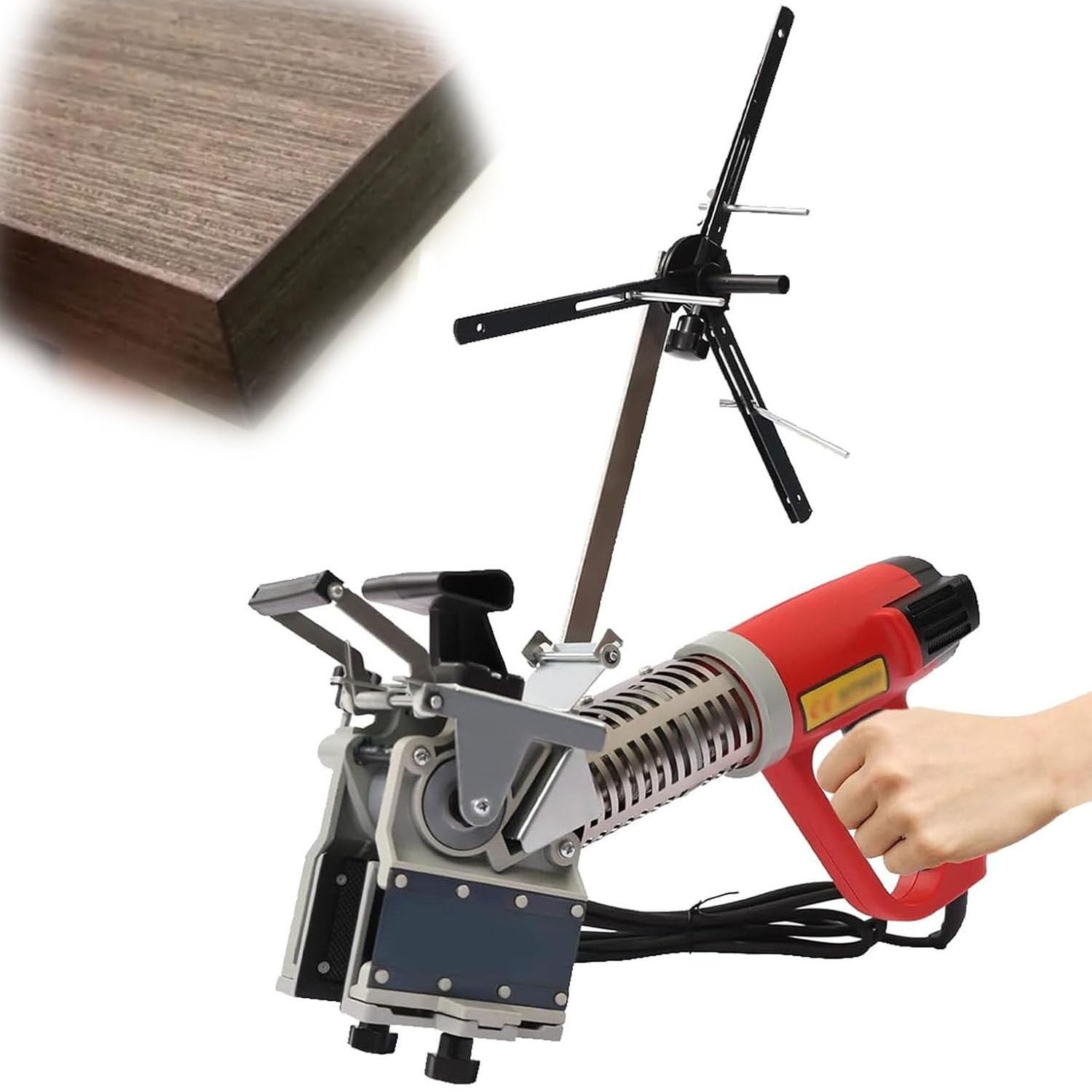 BOOZXCV Portable Manual Edge Banding Machine, 2000W High Power, 3 Adjustable Speeds & Width Control for Home, Factory, Construction Site Use