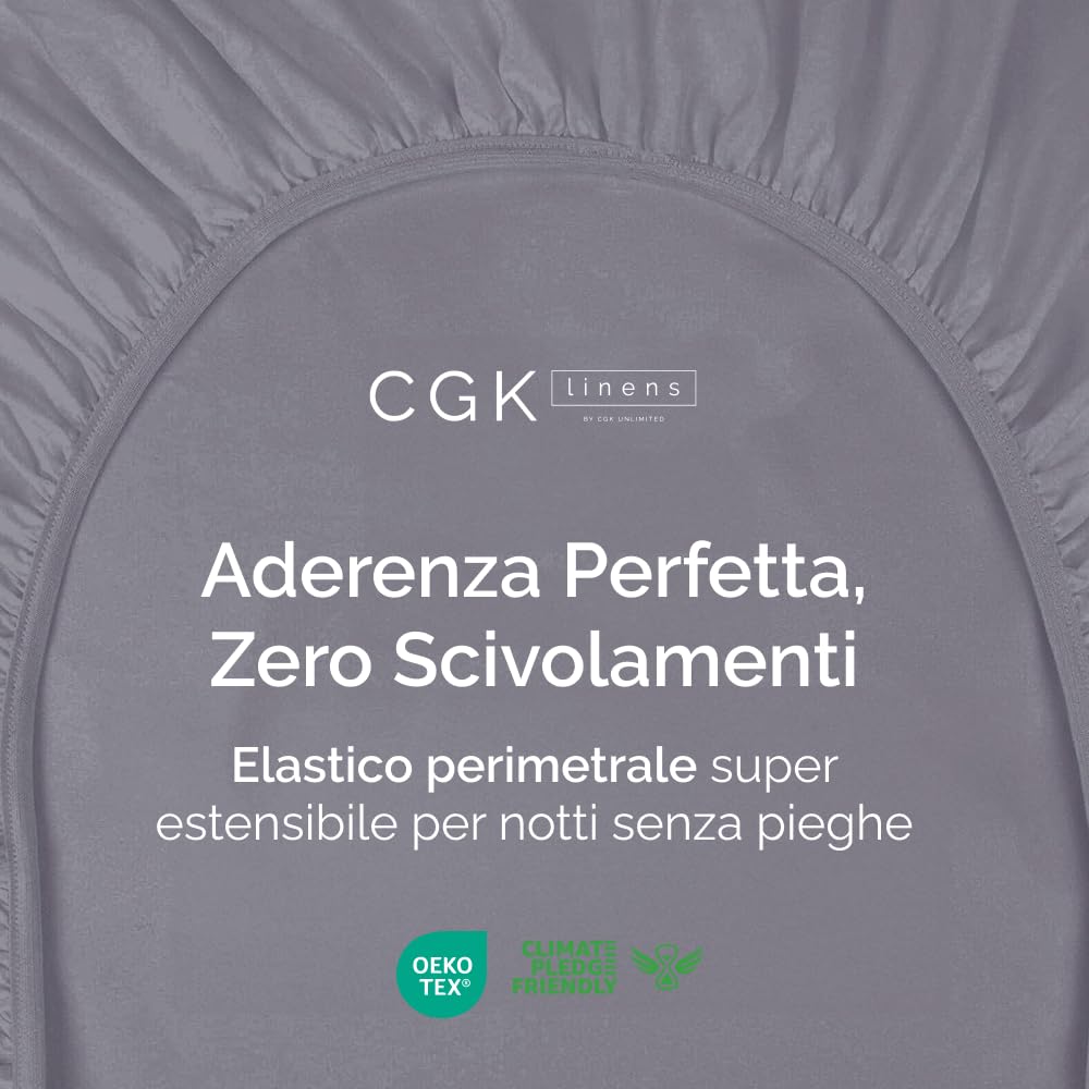 Lenzuolo con angoli 200x200 Grigio scuro, profondità 30 cm - Lussuoso lenzuolo con angoli - Per materassi fino a 30 cm (12") di altezza - Morbido, senza pieghe e traspirante - 200x200 - singola