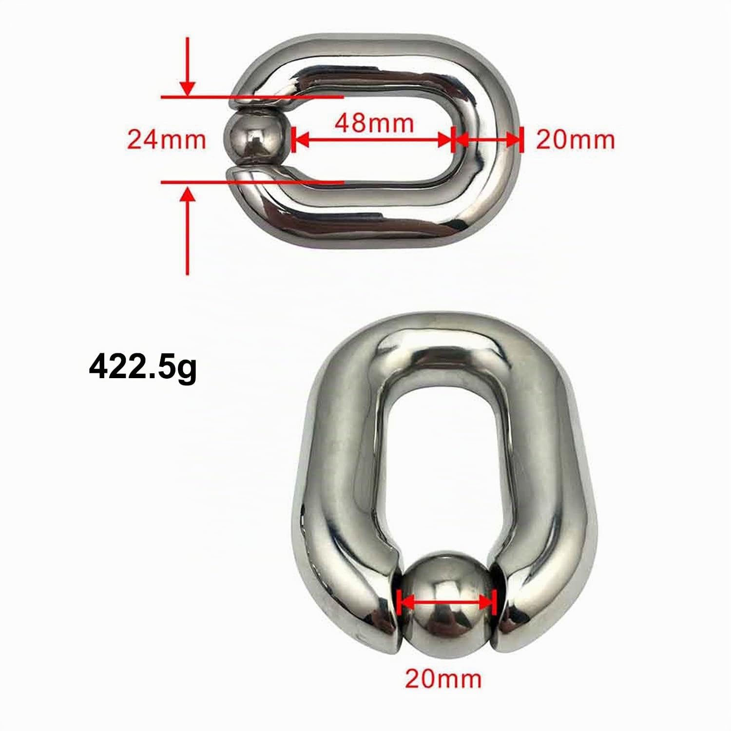 SeLgurFos Anneau de coq pendentif de poids de scrotum, anneaux de testicule en acier inoxydable pour hommes (big)