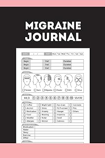 Migraine Journal: Daily Migraine Log Book Notebook, Headache Tracker, Monitoring Migraine Triggers, Symptoms and Pain Relief for Pain Management to Record Symptoms, Relief, and Trigger