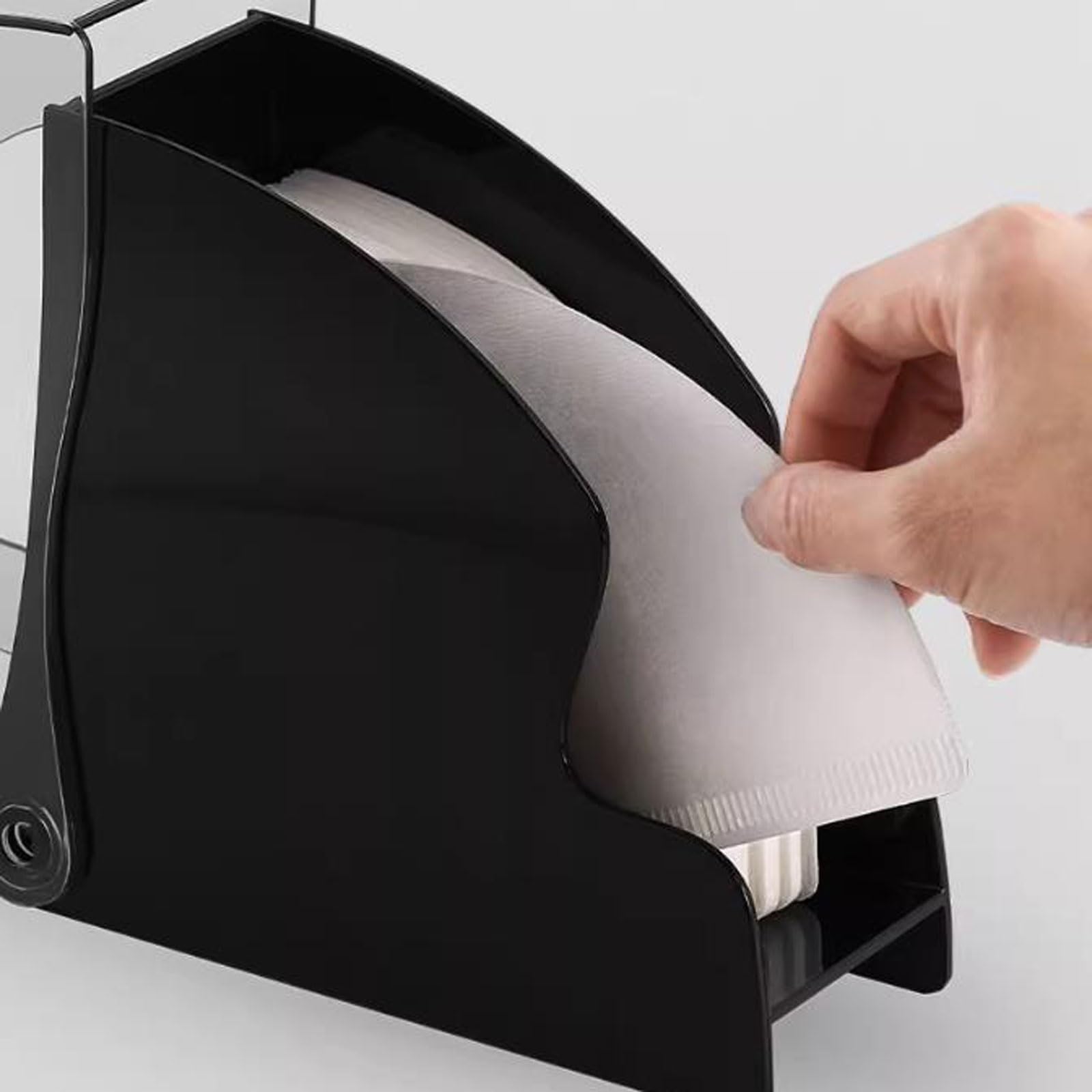 Soporte para filtro de café Soporte for filtro de café V60 con cubierta a prueba de polvo, dispensador de papel for filtro de café, organizador de caja de almacenamiento apto for papel de filtro #01 V
