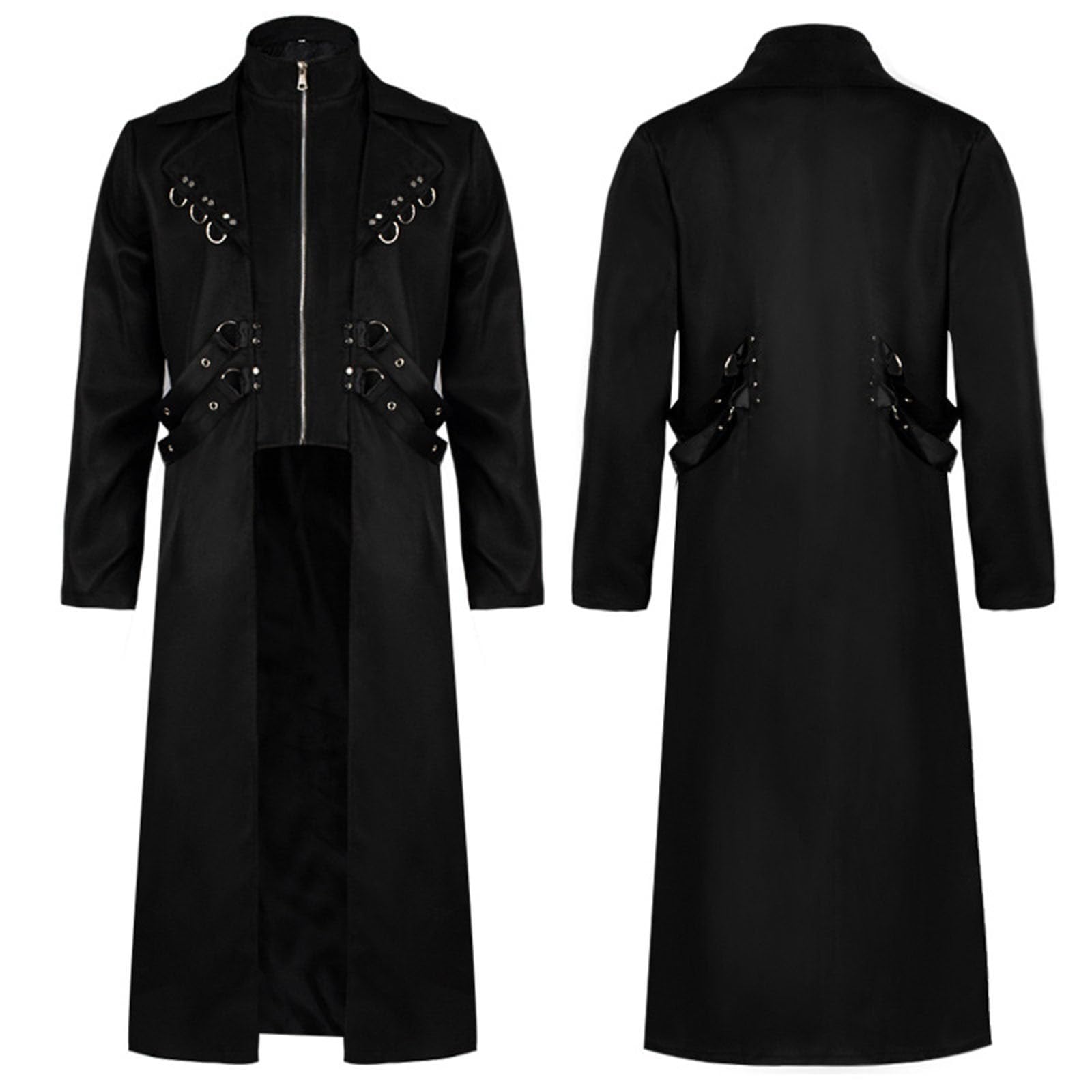 Steampunk Homme Manteau Gothique Homme Veste Cuir Homme Manteau Homme Hiver Chaud Blouson Daim Homme Vestes De Smoking Homme Manteau Gothique Homme 2023 Veste Halloween Cosplay Homme