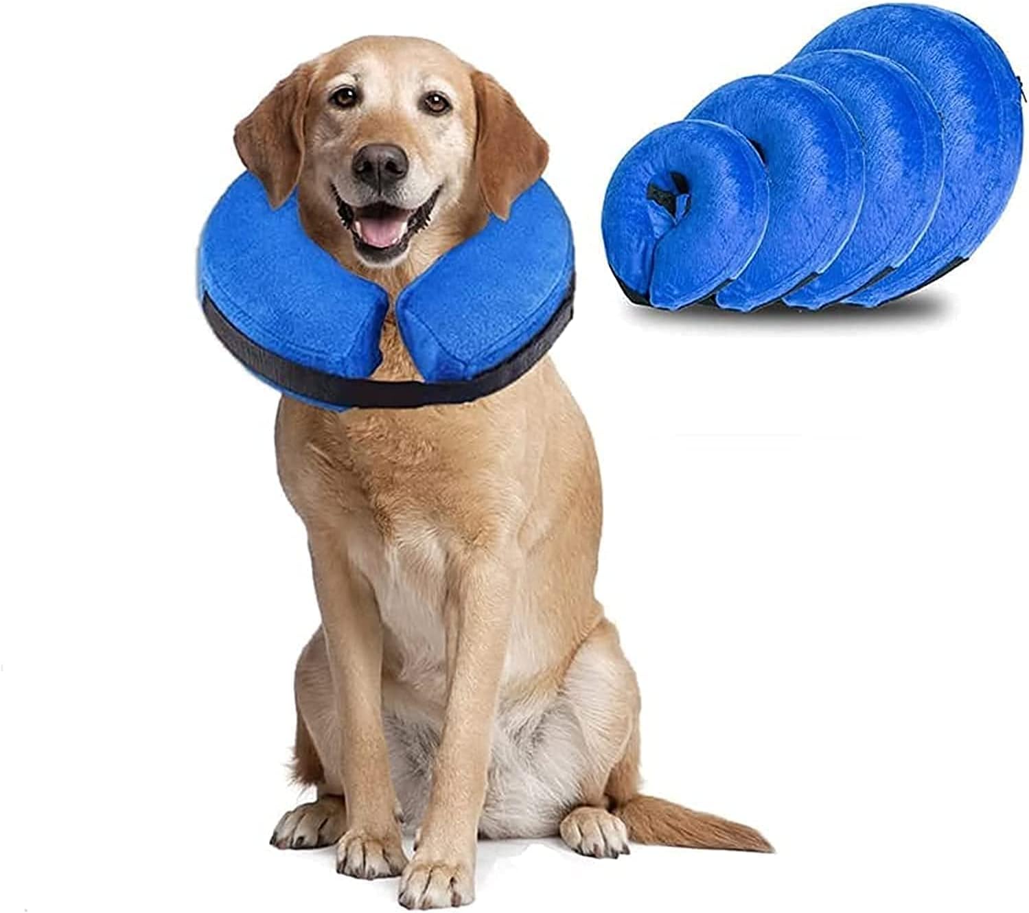 Dog Cone After Surgery, Protective Inflatable Collar, Blow Up Dog Collar, Pet Recovery Collar for Dogs and Cats Soft Large(12"-18")