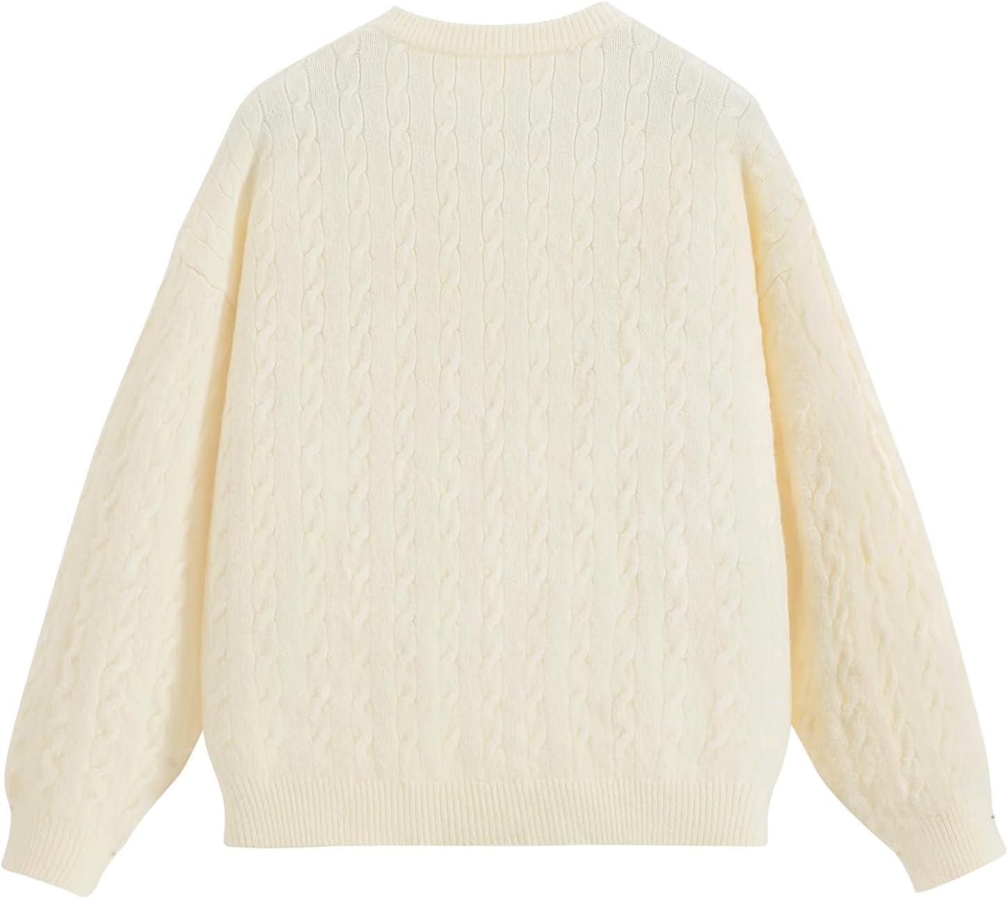 Aelfric Eden Womens Long Sleeve Cable Knit Sweater 2025 Fall Fashion Oversized Crewneck Pullover Loose Outfits - Image 3