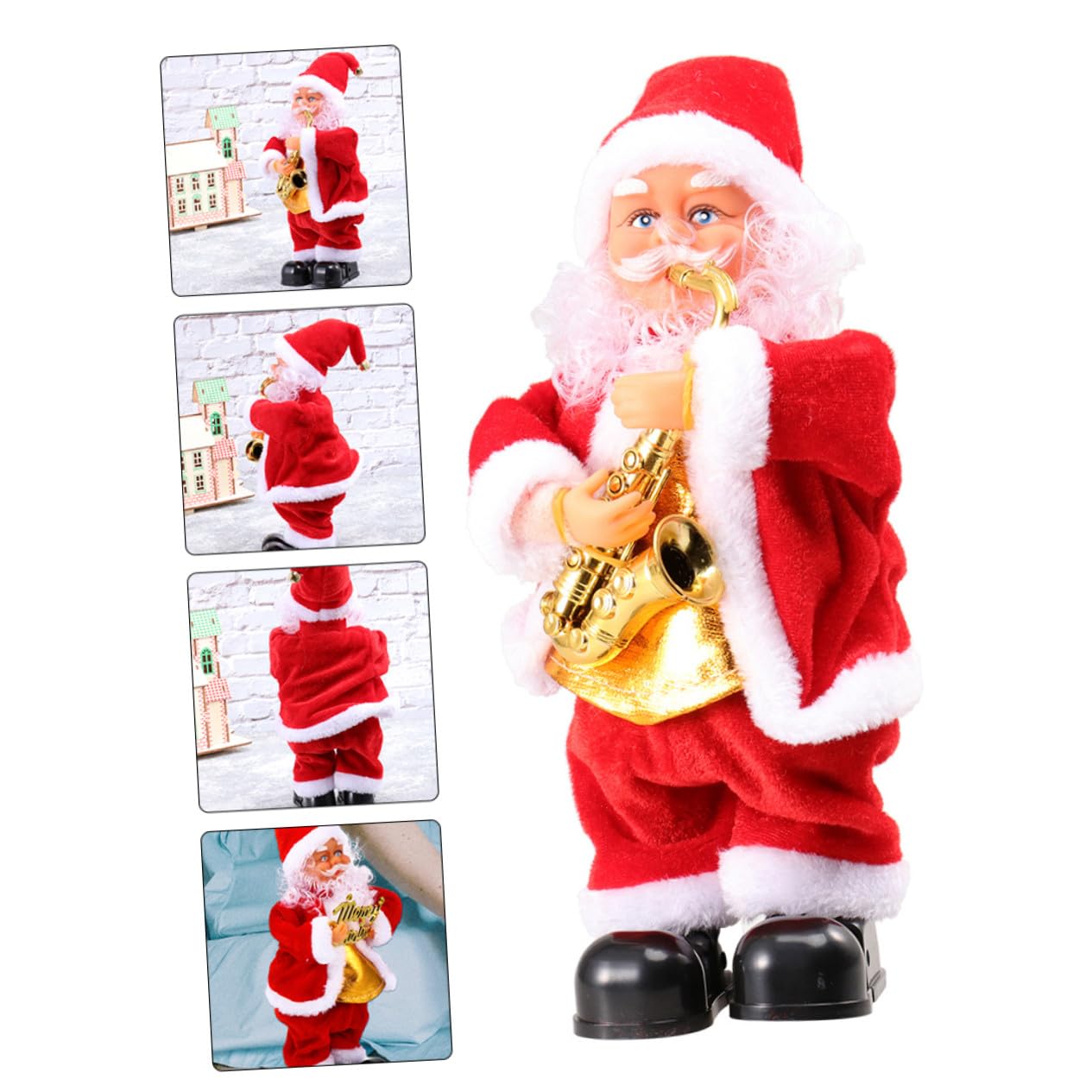 Muñeco Eléctrico de Papá Noel con Sonidos y Movimiento, Juguete Navideño de Plástico y Tela para Niños en Navidad Salón Varios Estilos