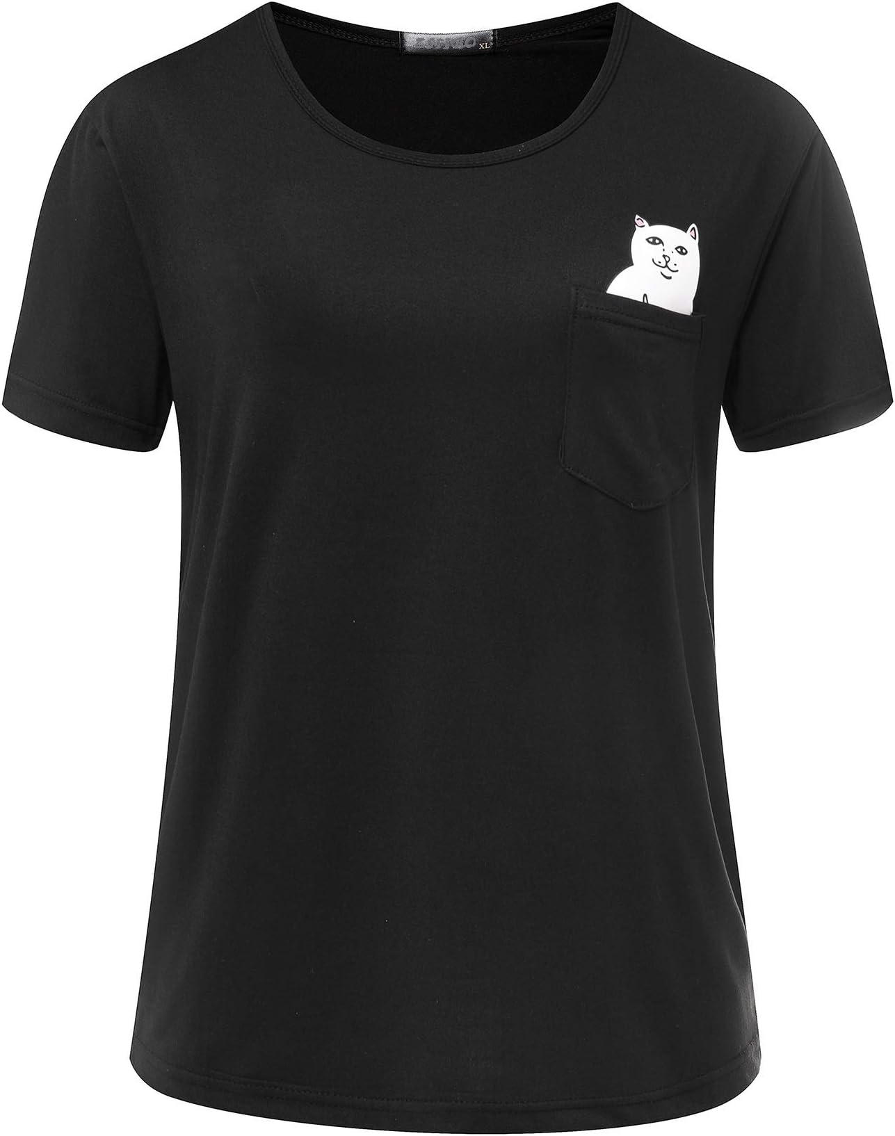 Aza Boutique College Girl Style Pocket Middle Finger Cat Print Tee/Cap/IPhone Case