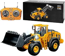 Super Trator Pá Carregadeira Controle Remoto 9 Canais Recarregável Brinquedo Infantil