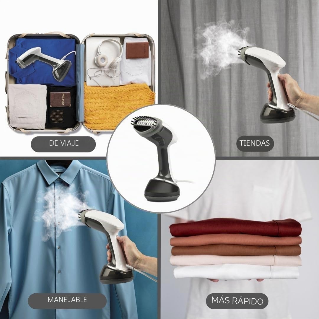Girmi ST92 - Plancha de vapor vertical (1700 W, placa de acero inoxidable), color blanco y gris