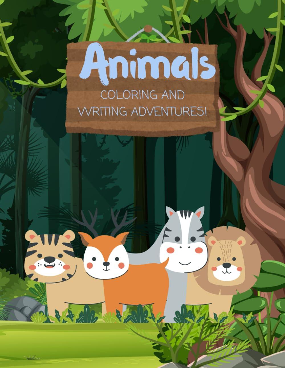 Animals Coloring Book and Writing Adventures