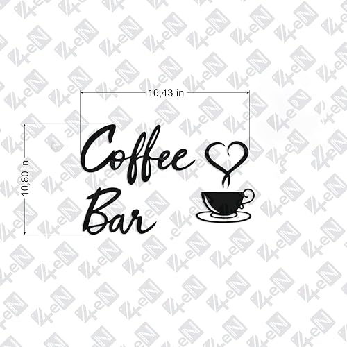 Miniatura 2 de 4eN Letrero de barra de café de granja, 4 piezas de madera de fibropanel de densidad media, arte de pared moderno para cocina, café y hogar