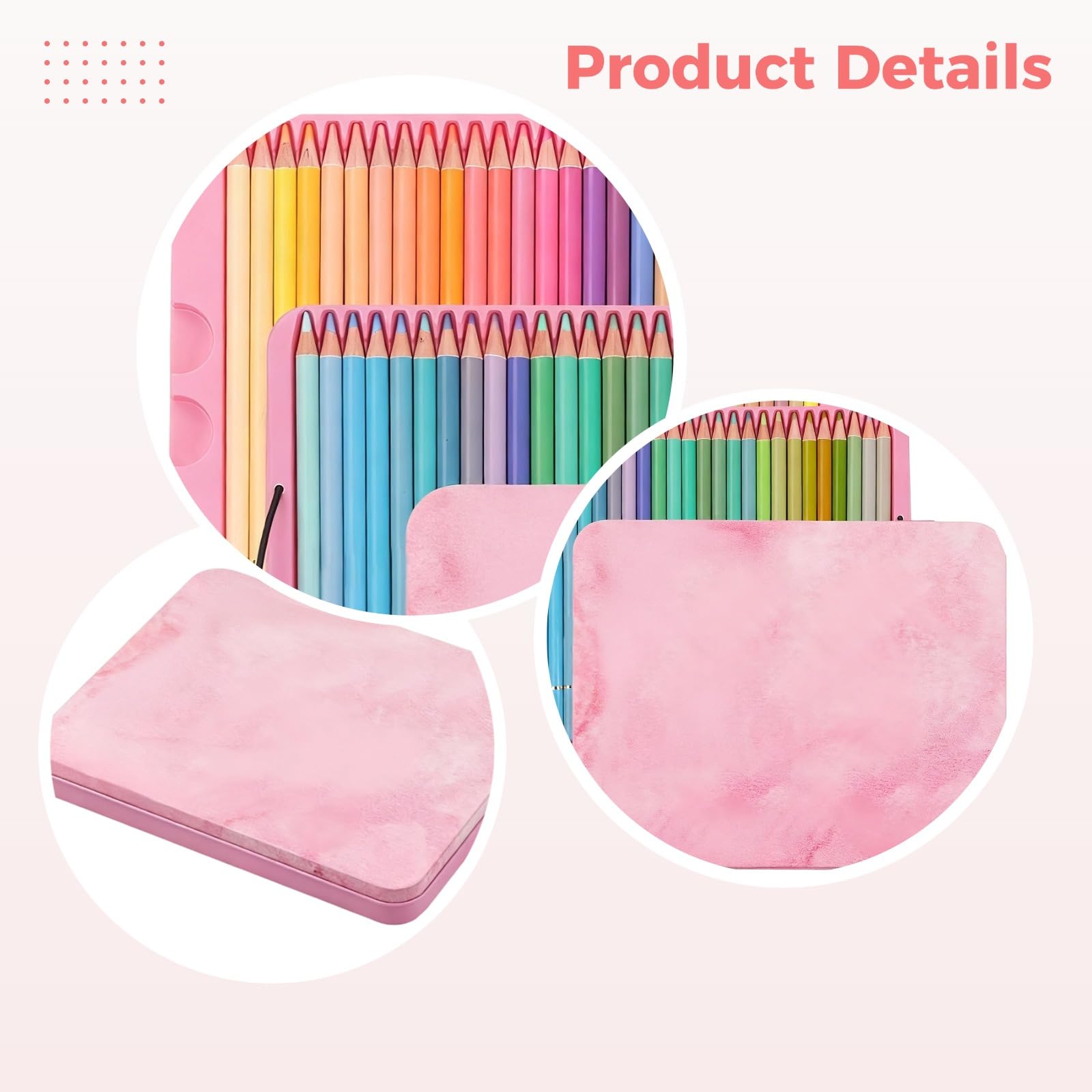 50 Macaron Buntstifte, Pastellset für Künstler, weiche glatte Mine zum Ausmalen für Erwachsene, satte lebendige Farben, tragbare Metallbox, Kunstbedarf für Zeichnen und Malen, im praktischen Etui