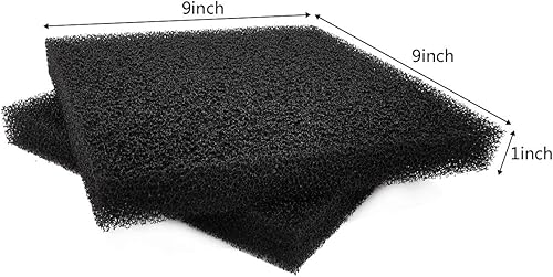 Miniatura 7 de ALEGI 4 esponjas de espuma para filtro de acuario de 9 x 9 x 1 pulgadas, almohadilla de filtro de hoja gruesa para pecera, espuma cortada a medida