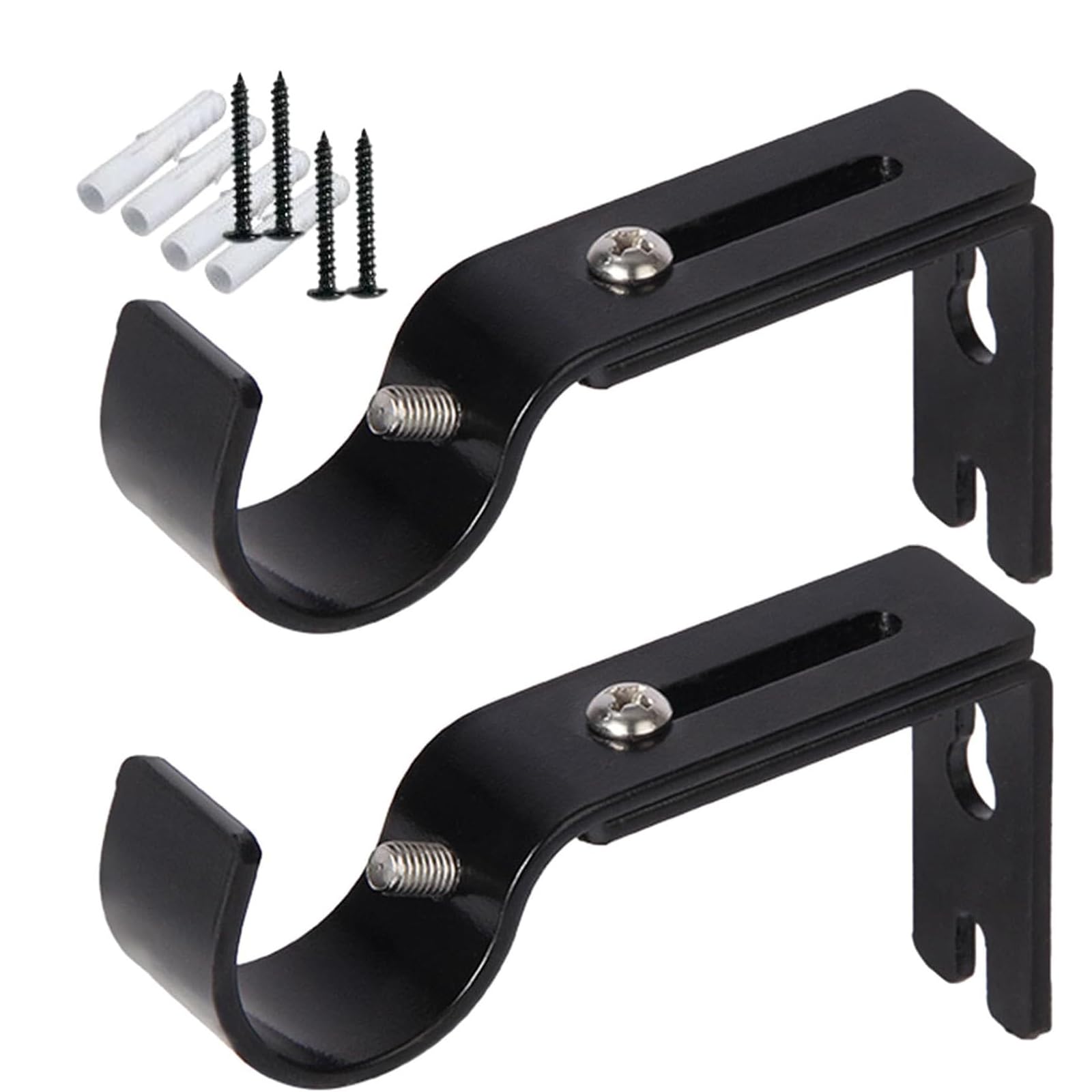 MINGCHENCN Supporto per clip per tende, 2 barre trasversali regolabili, asta per tende in plastica, per riporre asciugamani, gancio per organizzatore