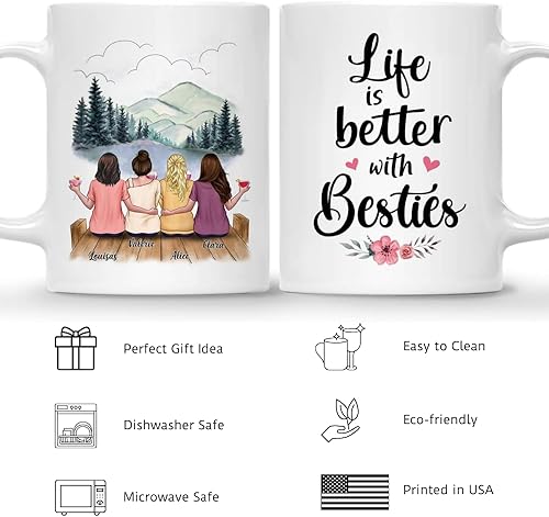 Miniatura 42 de Gossby Taza de café personalizada para mejor amiga, regalo personalizado para mejor amiga con diseño, nombre, Navidad, cumpleaños, regalo de amistad