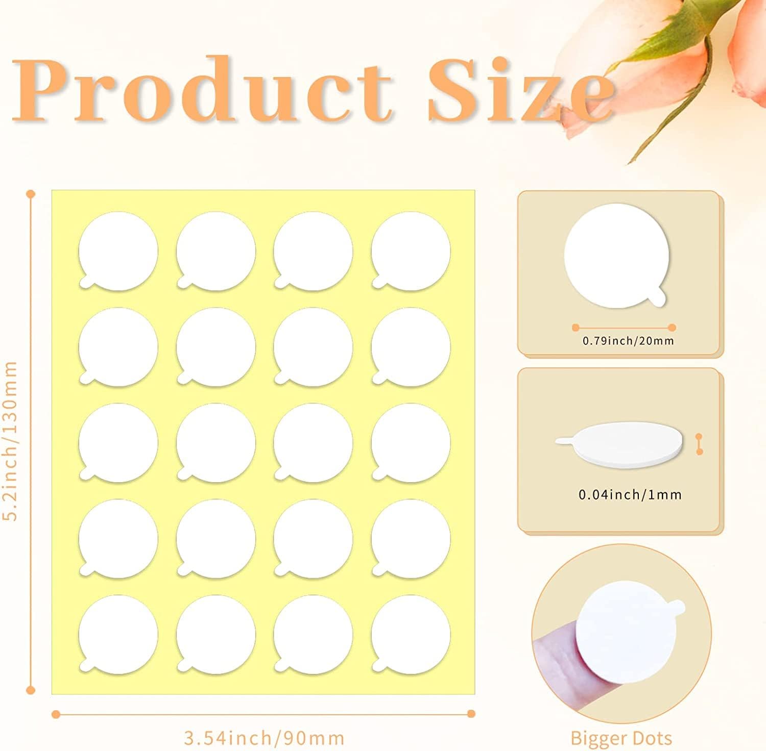 PinCute 200 PCS Wick Stickers for Candle Making, Double-Sided Heat Resistant Candle Wick Stickers, Adhere Steady in Hot Wax Wick Stickers