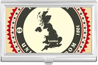 London UK United Kingdom Britain Country Map Business Card Holder Case Pocket Box Wallet