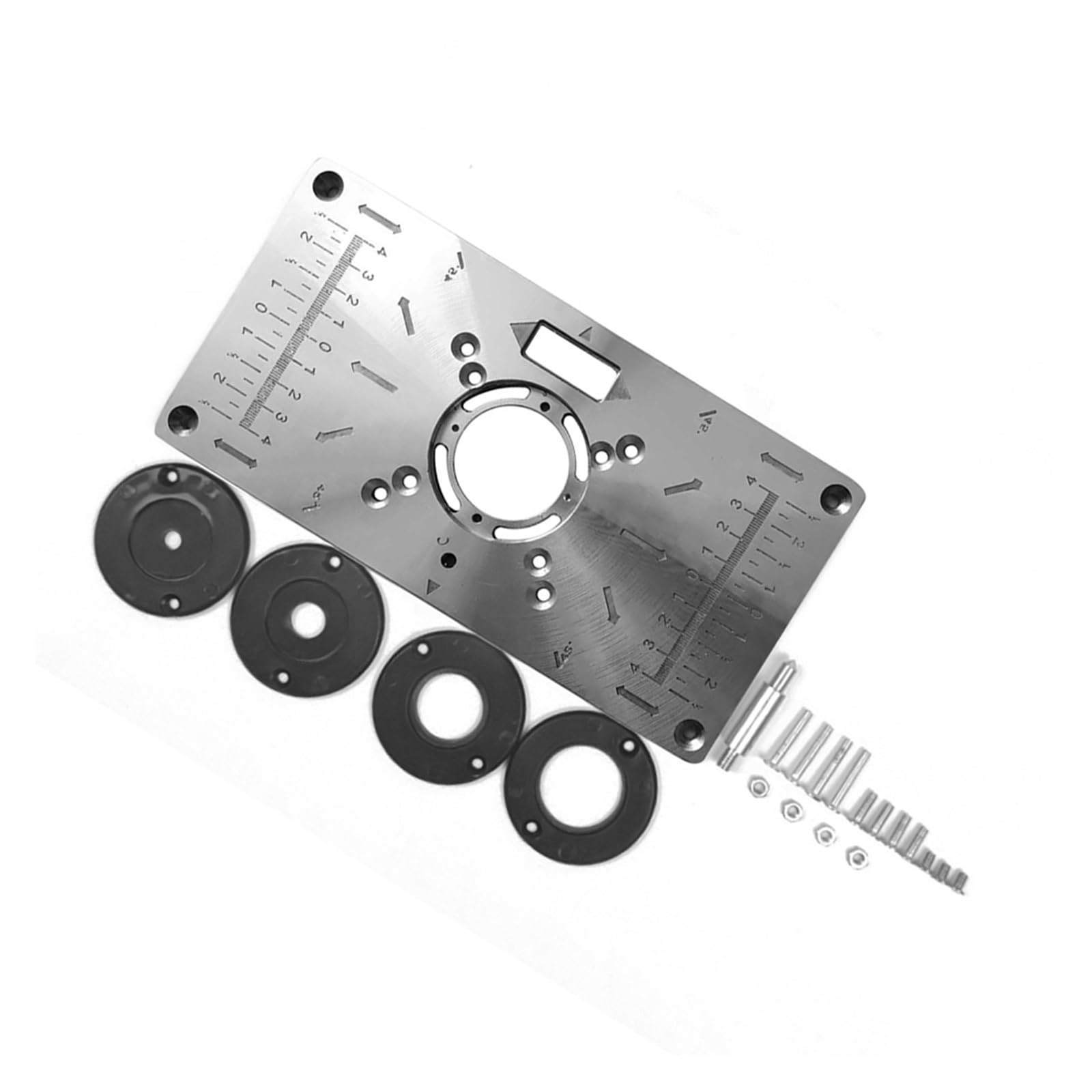 Piastra For Inserto Da Tavolo For For Router For La Lavorazione Del Legno In Lega Di Alluminio Anello For Scheda For Incisione Su Precisione, Resistente All'Usura(No 02)