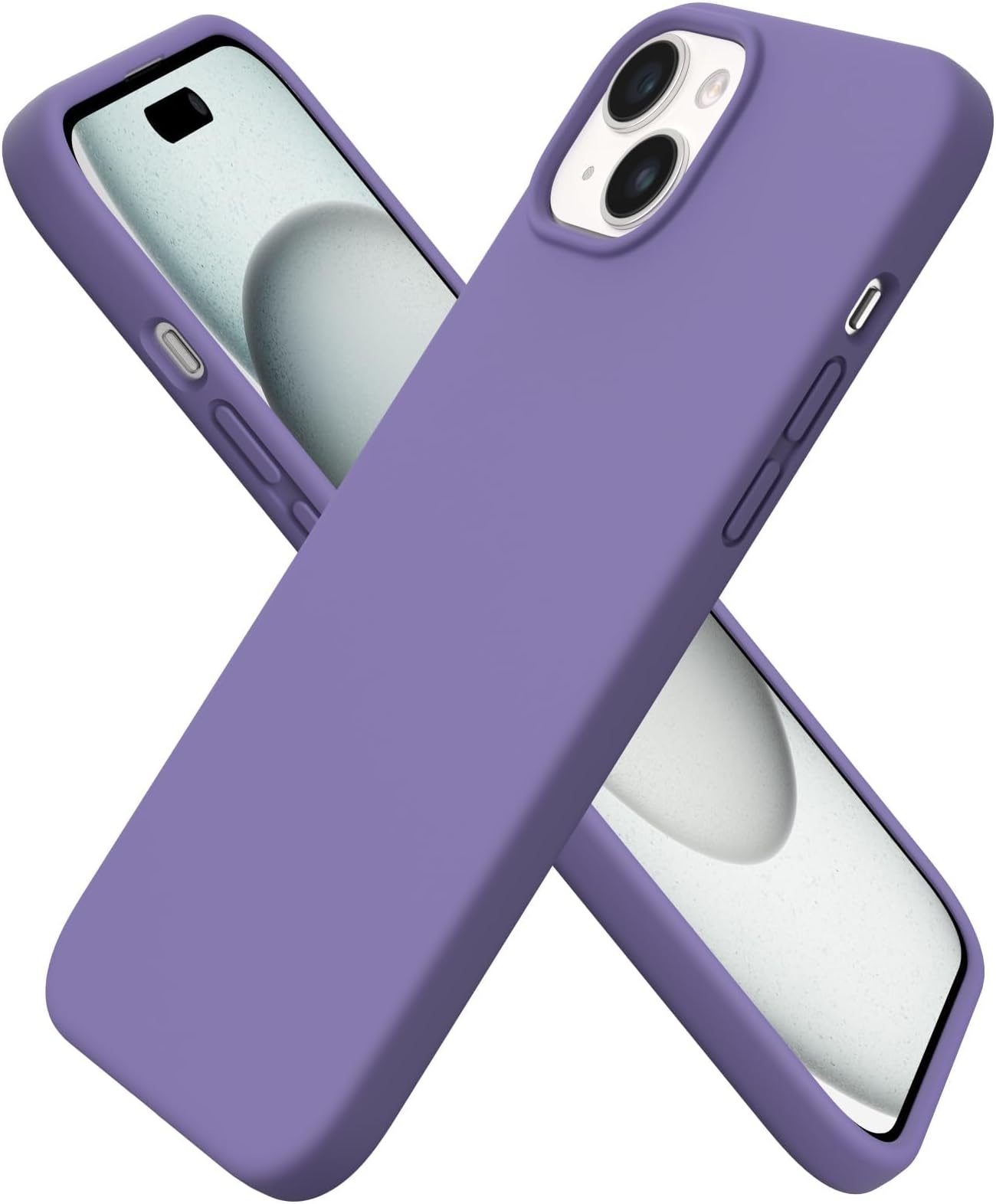 ORNARTO for iPhone 15 Plus Case 6.7", Slim Liquid Silicone, Amethyst