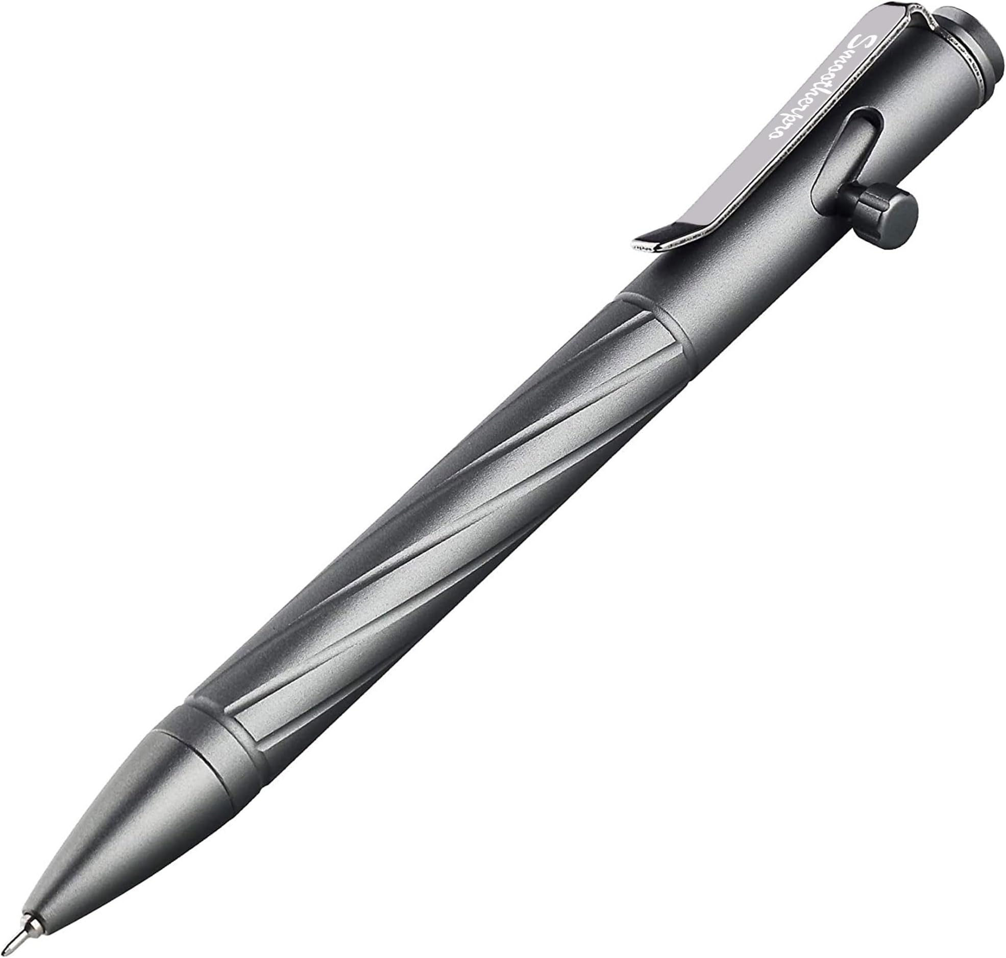SMOOTHERPRO Drukstift van titaniumlegering, compatibel met Pilot G2 vullingen clip van zwaar roestvrij staal voor tremor artritis Parkinson kleur zwart gewassen steen (RG341