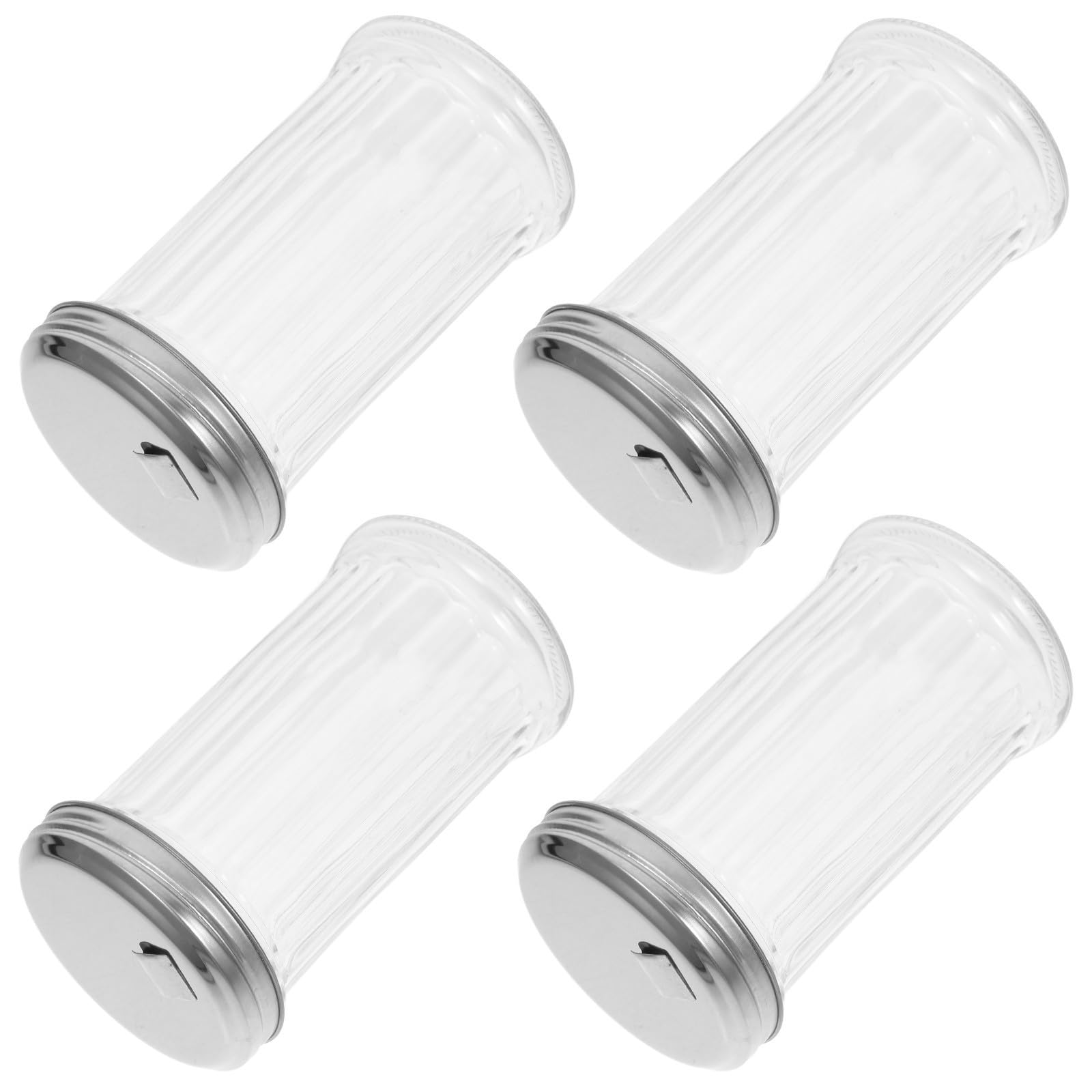4 Piezas Salero y Pimentero de Vidrio 330ml con Tapa