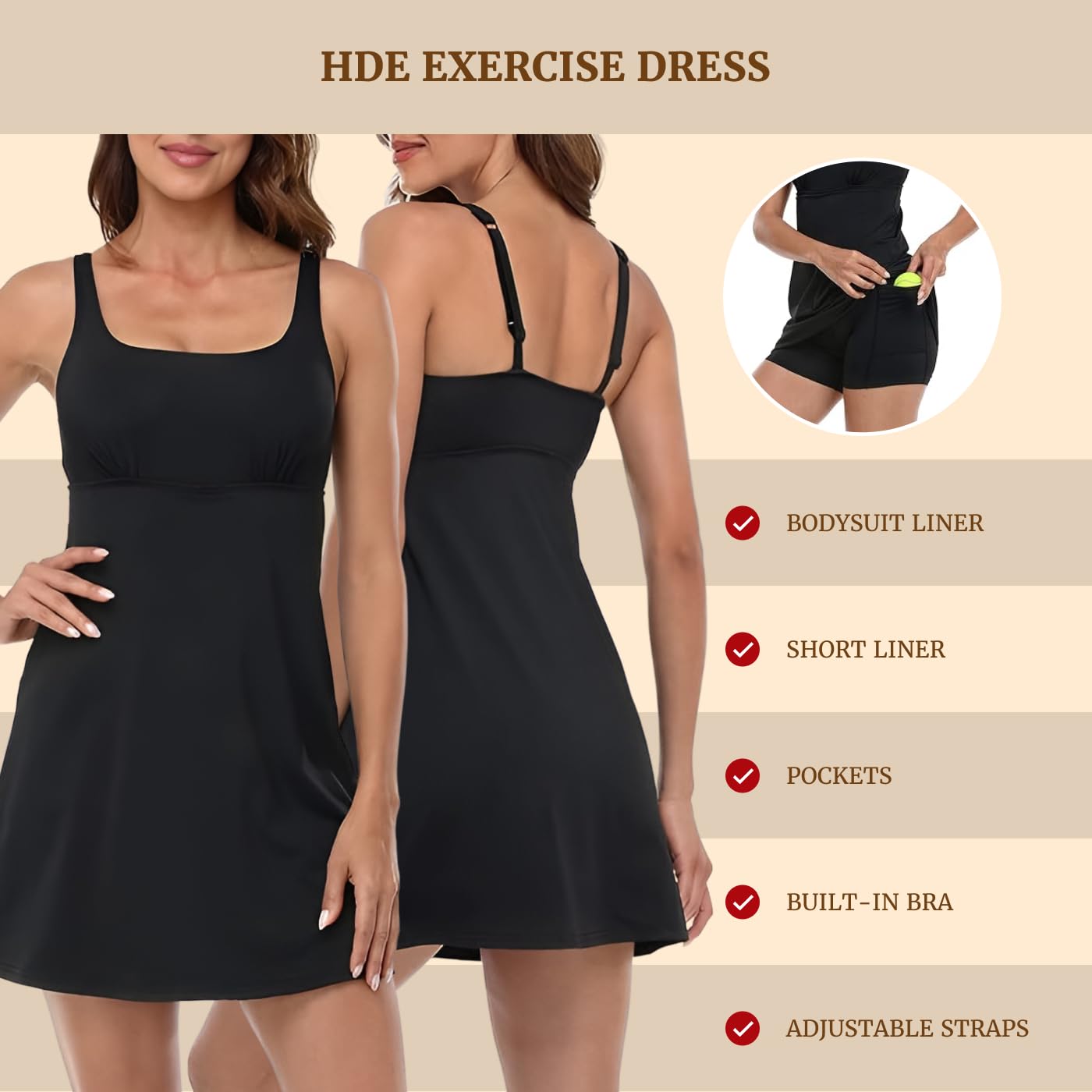 HDE Padded Acolchado Mujer
