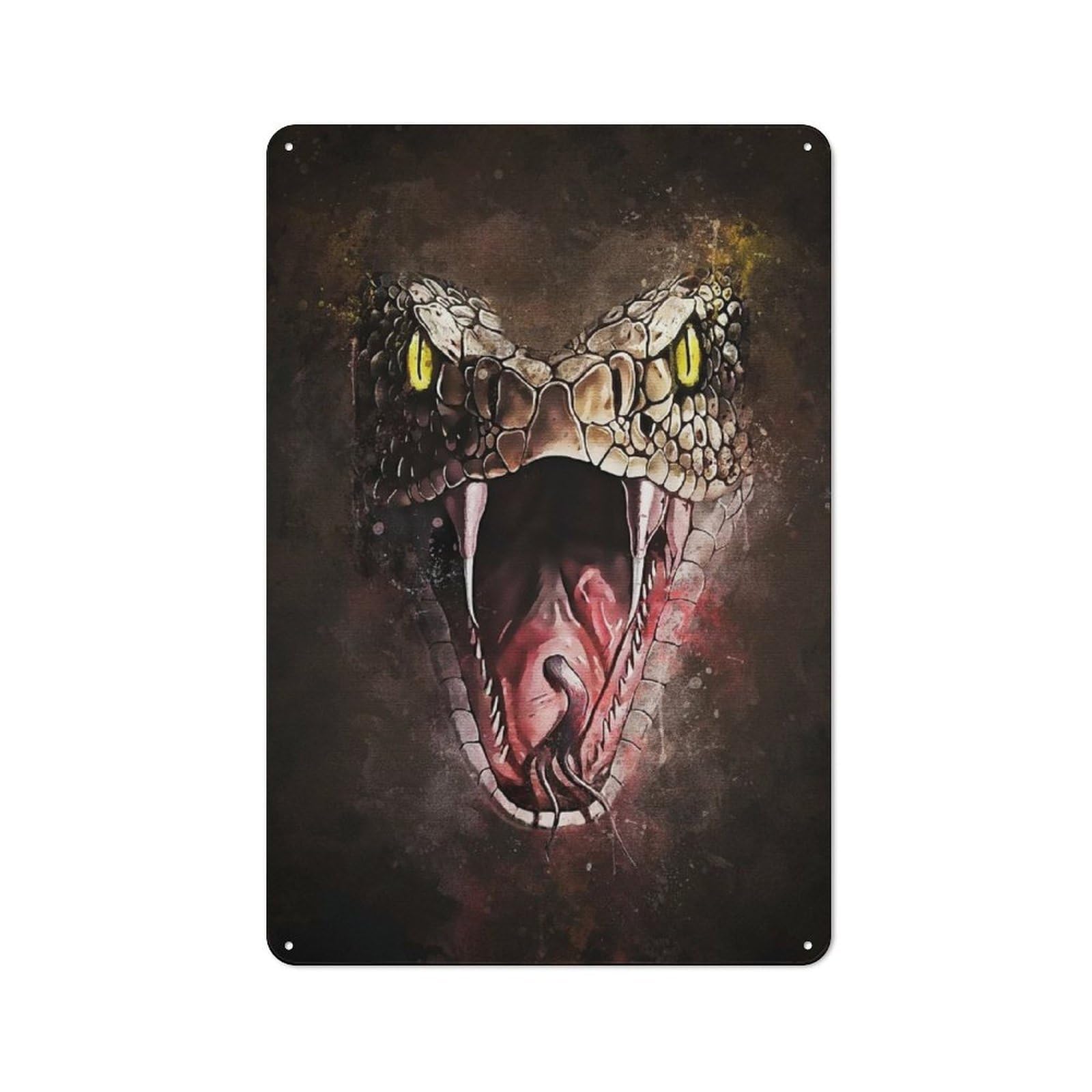 Junmoney Style-18 Splatter Cobra Nostalgic Metal Wall Decor 30X20cm, Vintage Tin Sign For Living Room, Hallway, Kitchen Or Cafe