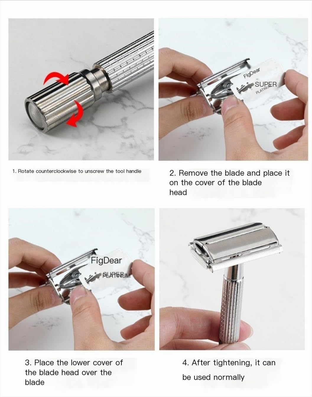 Premium Manual Stainless Steel Safety Razor for a Clean and Smooth Shave - Eco-Friendly and Durable (3)