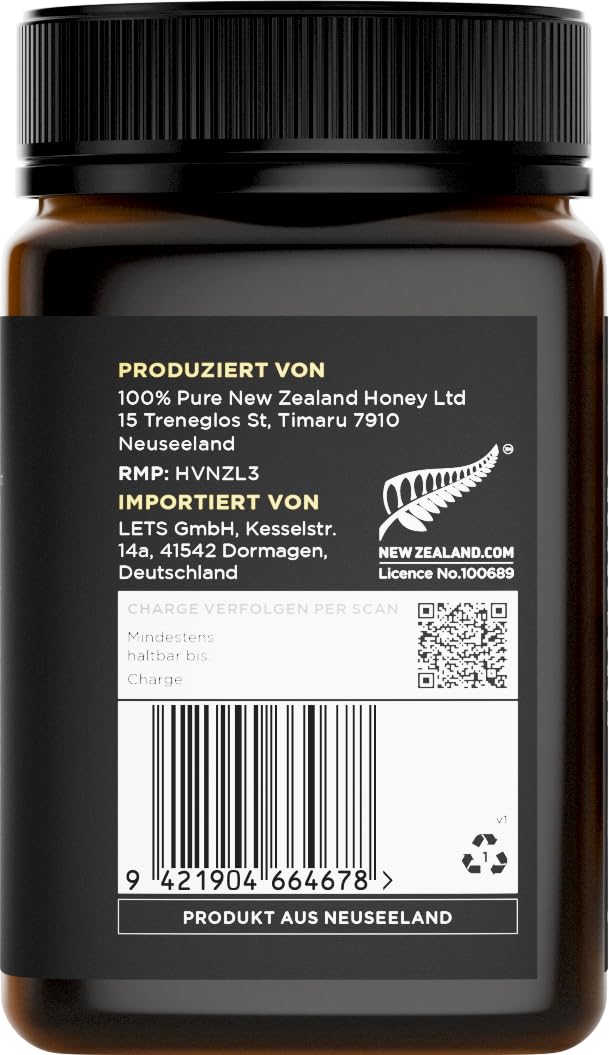 Watson & Son Manuka Honig MGO 600+ 500g | Premium Qualität aus Neuseeland