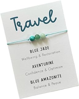 Travel bracelet | Crystal bracelet | Blue Jade bracelet | Aventurine bracelet | Blue Amazonite bracelet | Crystals for travel