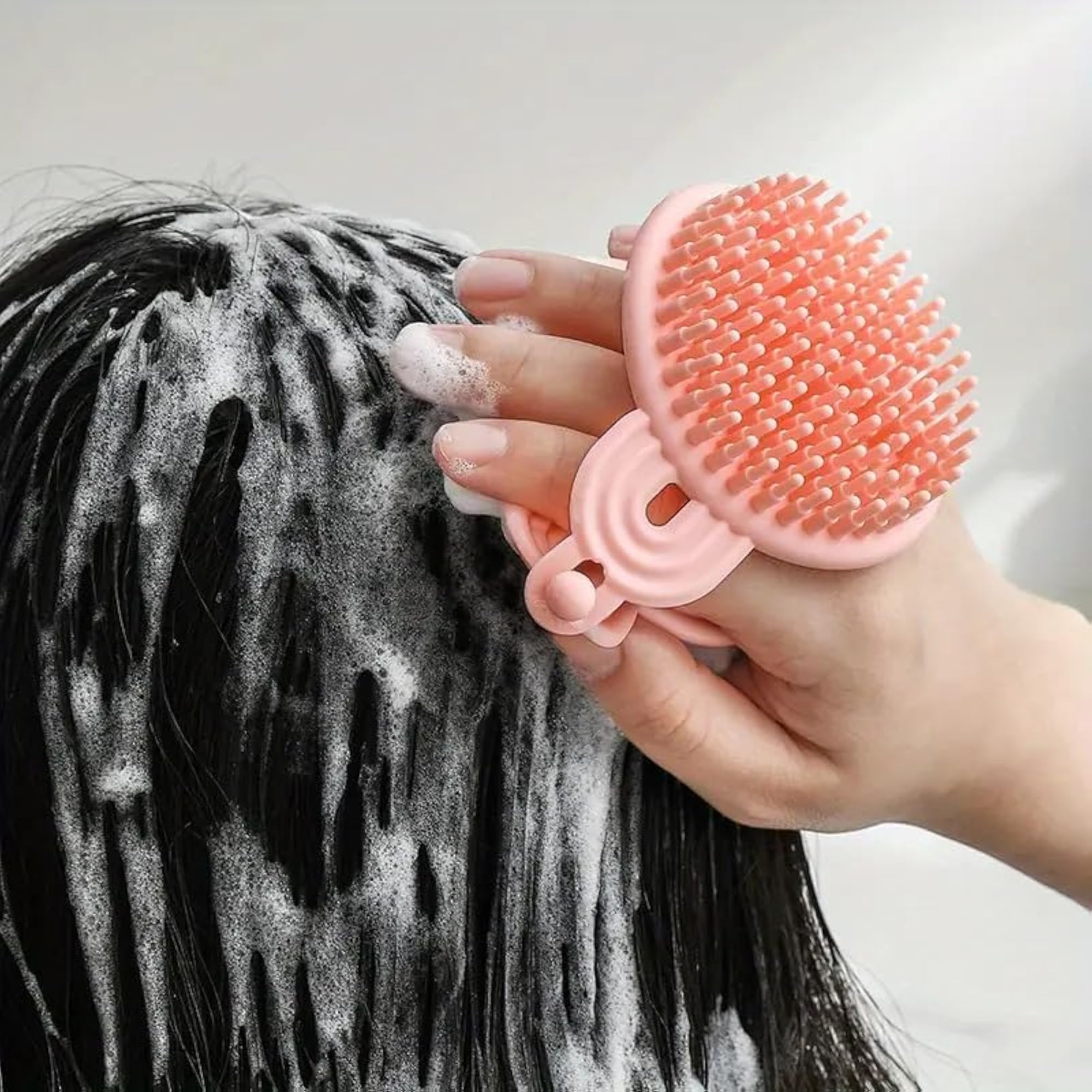 2 in 1 Double Sided Shampoo Brush with Scalp Massager