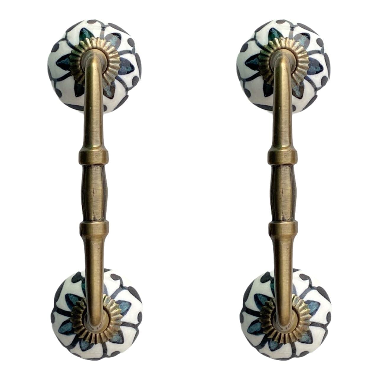 Maison Belle Ceramic Door Handle Gold Antique Finish - (Size 6 Inch, Flower Hand Painted) Hole to Hole 4 INCH - Pack of 1 (B093HH7YCY) Amazon Price History, Amazon Price Tracker