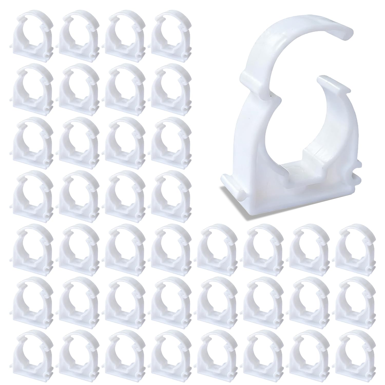 TILONKJ 25mm Plastic Pipe Brackets, 20-Pack White