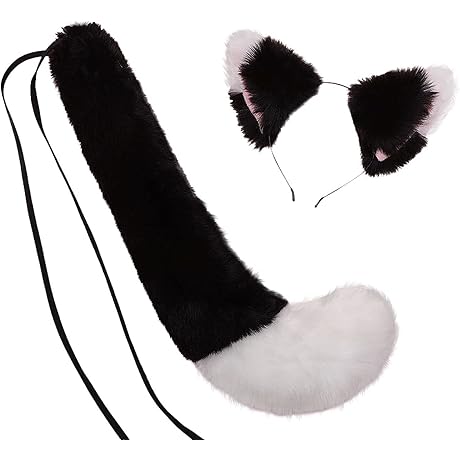 Plush Wolf Tail and Cat Ears Set