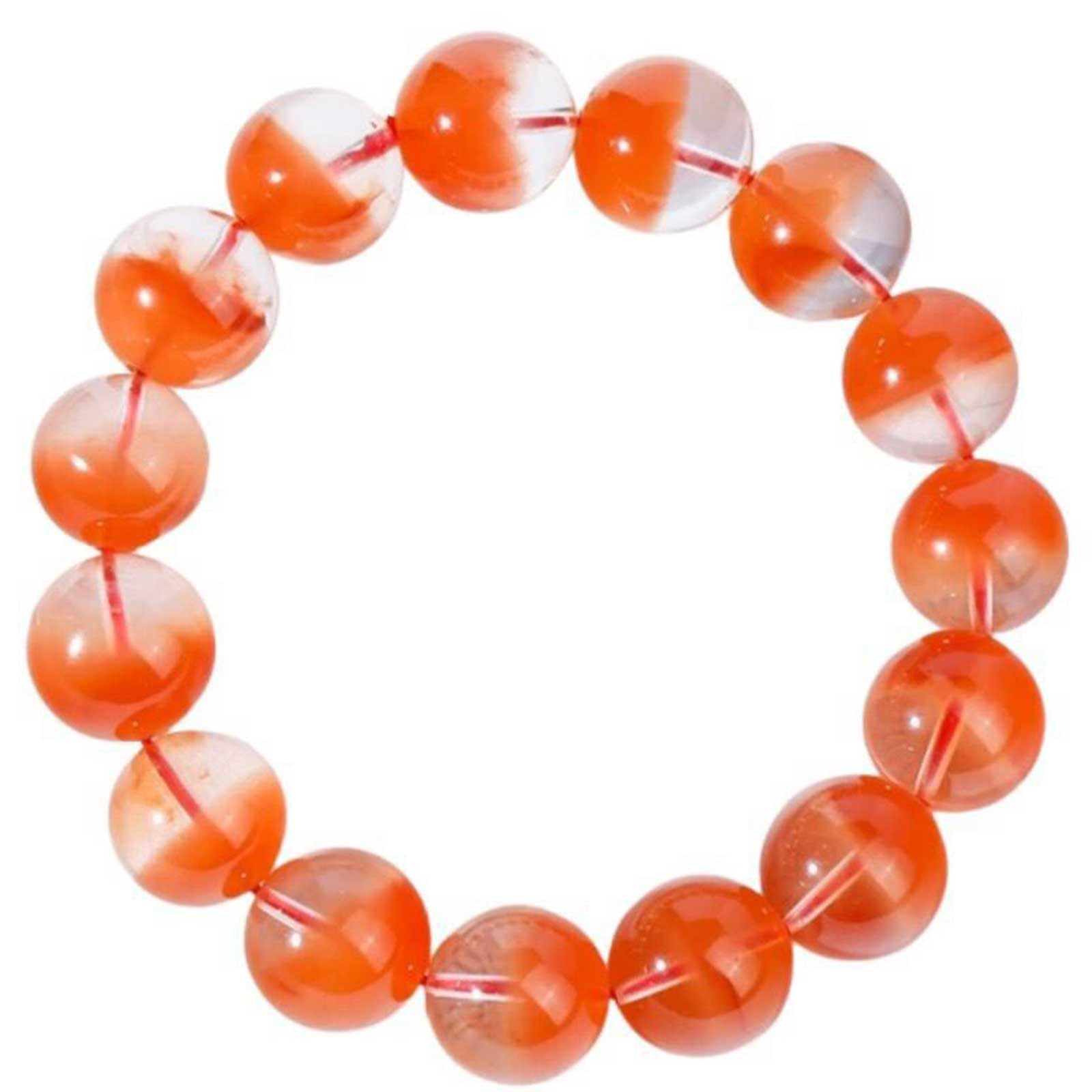 Bracciale di Cristallo curativo – Bracciale Elasticizzato con Perline di Pietre preziose Rosse Naturali per Donna Uomo, Pietra Rotonda per Yoga,8mm