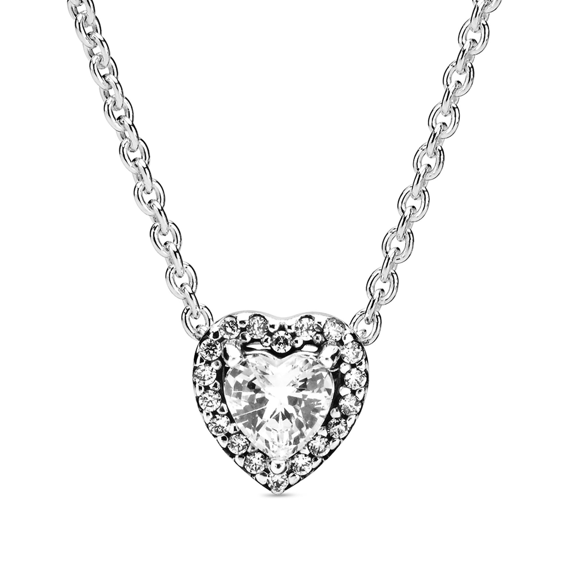 PANDORA Halskette 398425C01-45 Sterling Silber Frauen Herz in Relief