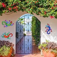 OFFCUP Metall-Gecko-Wanddekoration, 3pcs Eidechse Kunst Wand – Ansicht 7