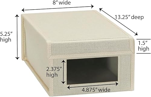 Miniatura 2 de Household Essentials Caja de zapatos pequeña con frente caída, paquete de 2, beige