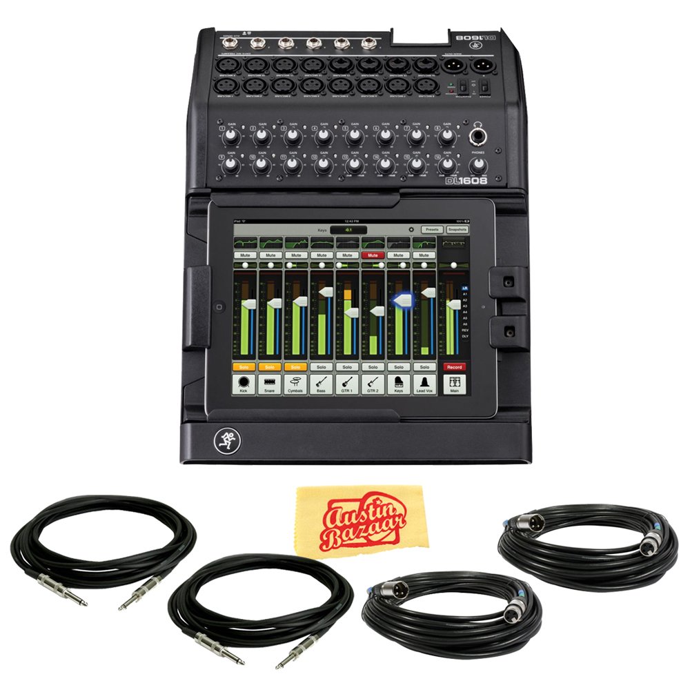 Mackie DL1608 16-Channel Live Sound Digital Mixer Bundle with Two